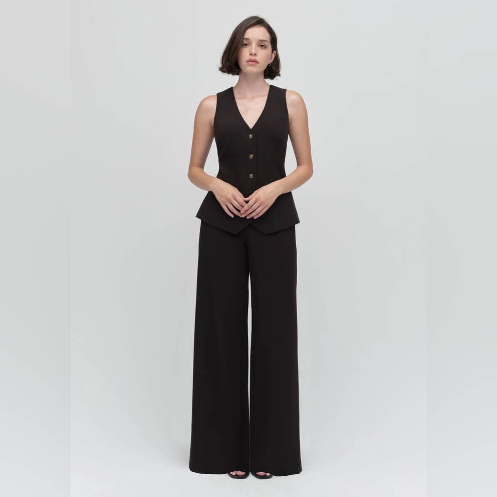 Favorite Daughter The Petite Jones Wide Leg Pant in Black size 8